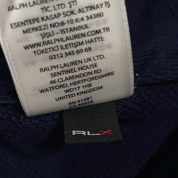 Polo Ralph Lauren RLX Golf Mens Large Full Zip Hybrid Sweater Jacket Navy $298 - Picture 8 of 9